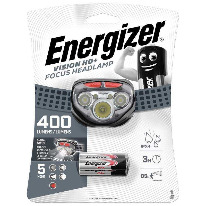 Lampe Frontale Energizer Vision HD+ Focus 400lm avec 3 piles AAA