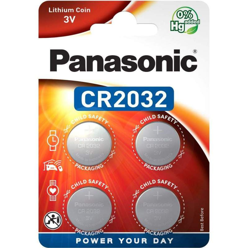 Piles CR2032 Panasonic Bouton Lithium 3V