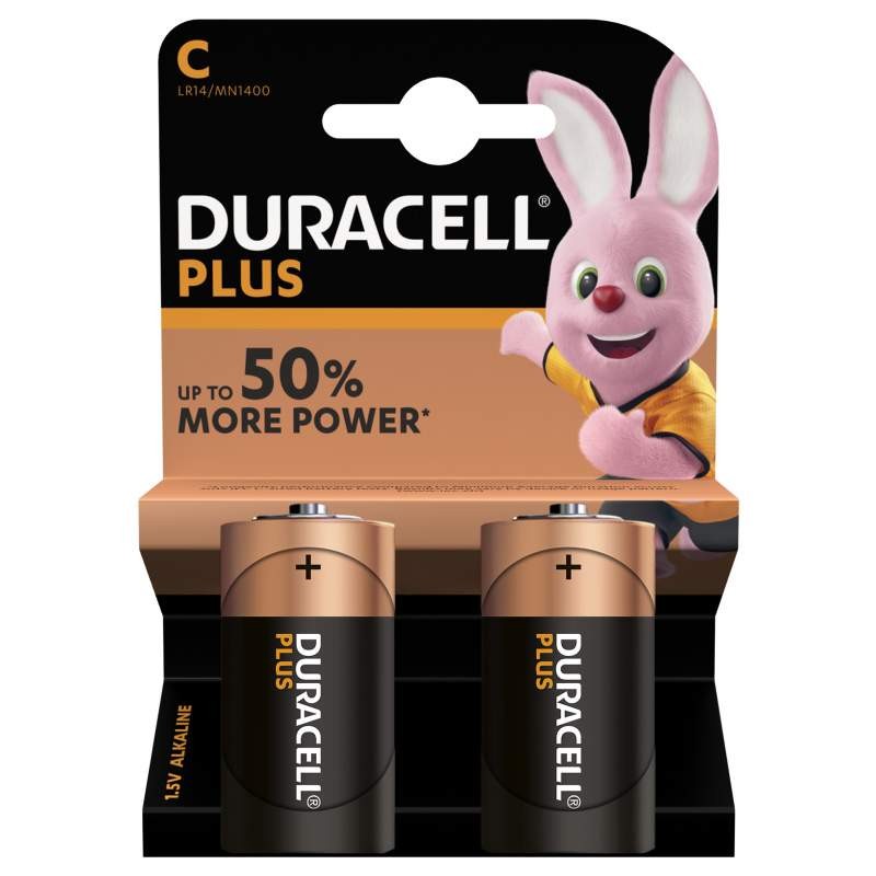 Piles C LR14 Alcalines Duracell PLus