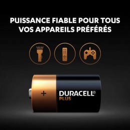 Piles C LR14 Alcalines Duracell PLus