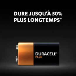 Piles Alcalines 9V 6LR61 Duracell Plus