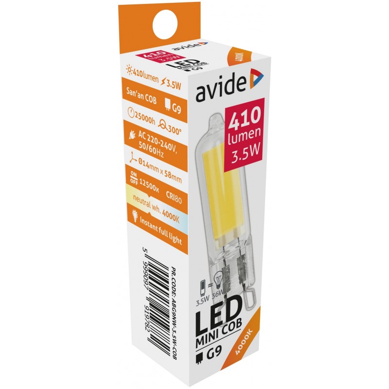 Ampoule LED Filament G9 3.5W 4000K Avide