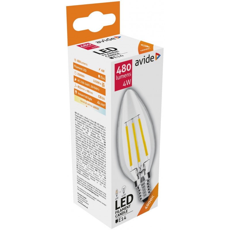 Ampoule LED Filament E14 4W 4000K Avide