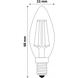 Ampoule LED Bougie à Filament E14 7W 4000K Avide